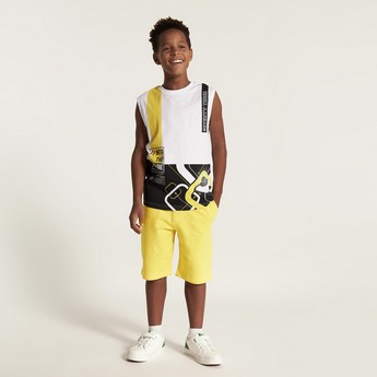Juniors Solid Shorts with Elasticated Waistband and Pockets