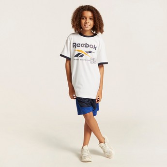 Reebok Graphic Print T-shirt with Short Sleeves
