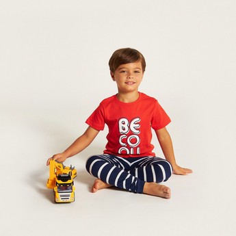 Juniors Printed Short Sleeves T-shirt and Elasticated Pyjama Set