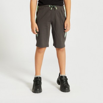 XYZ Panelled Shorts with Drawstring Closure and Pockets