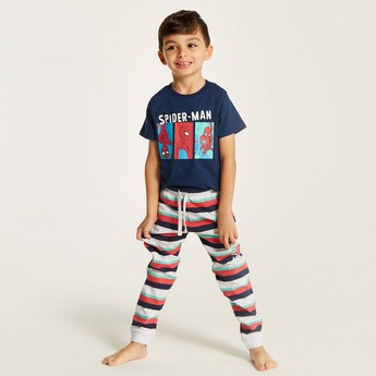 Spider-Man Print T-shirt and Pyjama Set