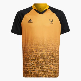 Adidas Printed T-shirt with V-neck and Raglan Sleeves