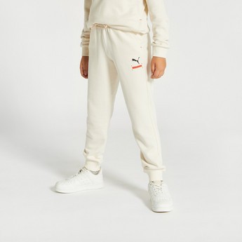 PUMA Logo Detail Joggers with Drawstring Closure and Pockets