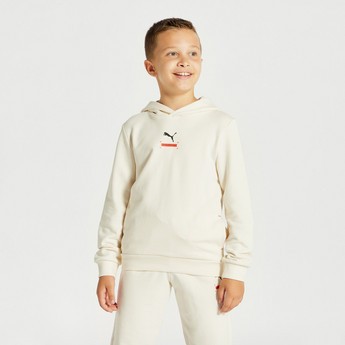 PUMA Logo Detail Sweatshirt with Hood and Long Sleeves