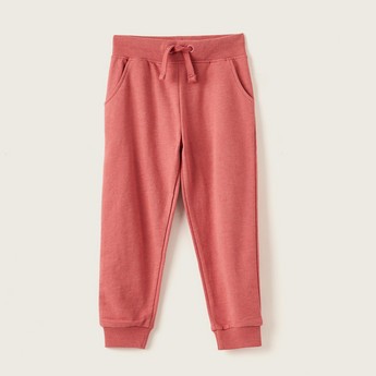 Juniors Solid Jog Pants with Pockets and Drawstring Closure