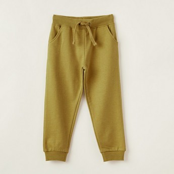 Juniors Solid Jog Pants with Pockets and Drawstring Closure