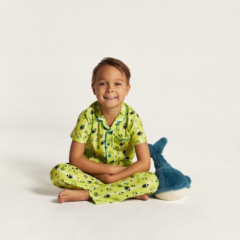 Juniors Printed Short Sleeve Shirt and Pyjama Set