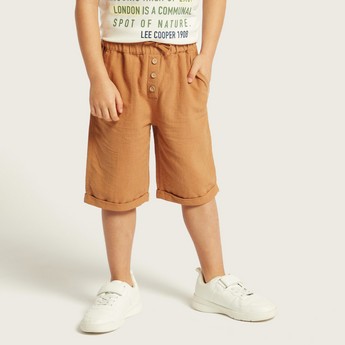 Eligo Solid Shorts with Pockets and Drawstring Closure