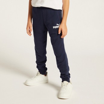 PUMA Logo Print Jog Pants with Pockets and Elasticated Waistband