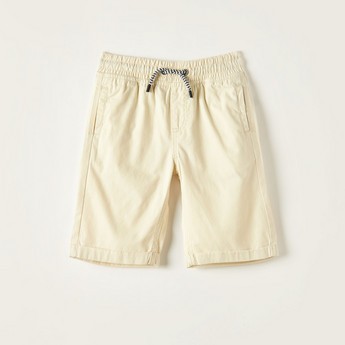 Juniors Solid Shorts with Pockets and Drawstring Closure