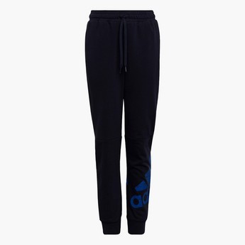 adidas Logo Print Joggers with Drawstring Closure and Pockets