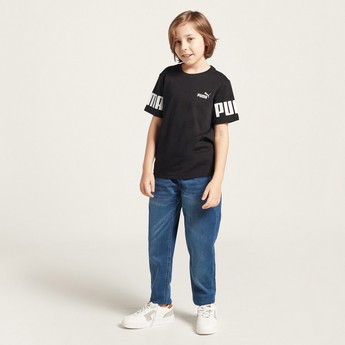 PUMA Logo Print T-shirt with Short Sleeves