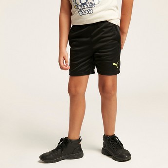 PUMA Logo Print Shorts with Pocket Detail and Drawstring Closure