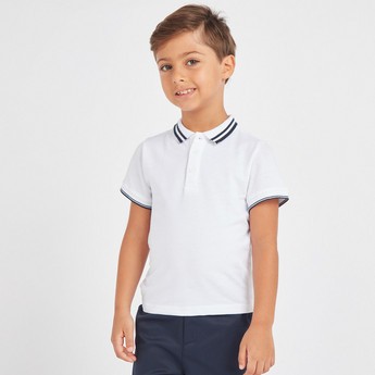 Juniors Solid Polo T-shirt with Short Sleeves