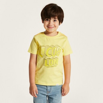 Lee Cooper Printed T-shirt with Crew Neck and Short Sleeves