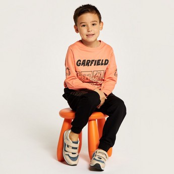 Garfield Print Sweatshirt and Jog Pants Set