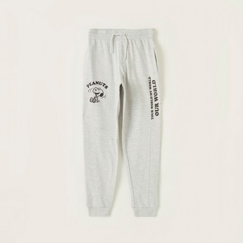 Peanuts Print Joggers with Drawstring Closure