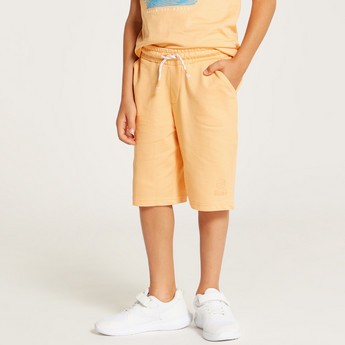 Juniors Solid Shorts with Drawstring Closure and Pockets