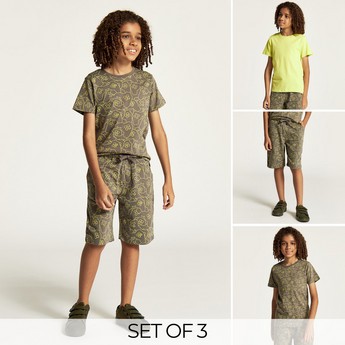 Juniors 3-Piece T-shirt and Shorts Set