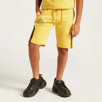 Kappa Logo Detail Shorts with Drawstring Closure and Pockets