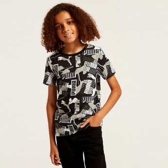 PUMA All-Over Printed T-shirt with Short Sleeves