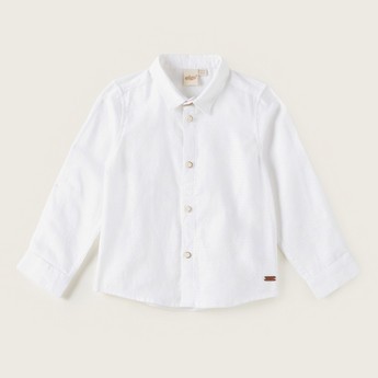 Eligo Solid Shirt with Long Sleeves and Spread Collar