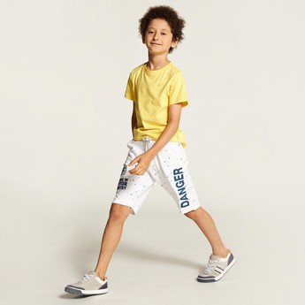 Juniors Printed Shorts with Pockets and Drawstring Closure