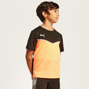 PUMA Panelled Round Neck T-shirt with Short Sleeves