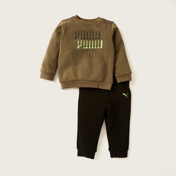 PUMA Graphic Print Sweatshirt and Jog Pants Set