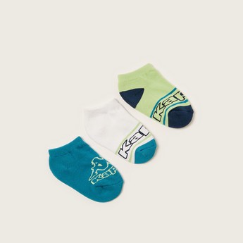 Kappa Logo Print Ankle Length Socks - Set of 3