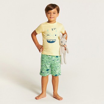 Juniors Graphic Print T-shirt and Shorts Set