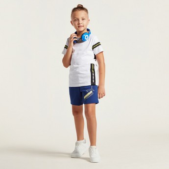 Puma Logo Print Shorts with Pocket Detail and Elasticised Waistband