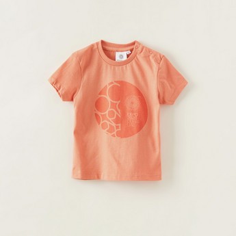 Expo 2020 Graphic Print T-shirt with Short Sleeves and Round Neck