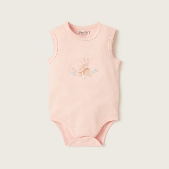 Juniors Embroidered Sleeveless Bodysuit