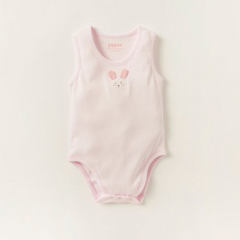 Giggles Applique Detail Sleeveless Bodysuit