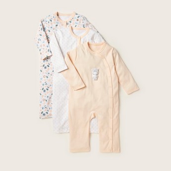 Juniors Printed Sleepsuit with Long Sleeves - Set of 3