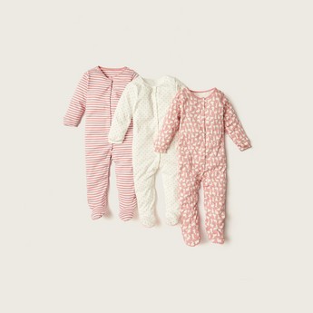 Juniors Printed Sleepsuit with Long Sleeves - Set of 3