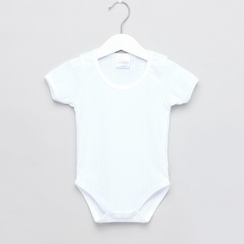 Juniors Textured Short Sleeves Bodysuit