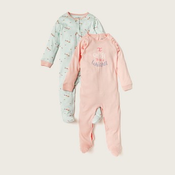 Juniors Printed Closed Feet Sleepsuit - Set of 2