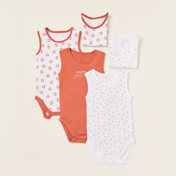 Juniors Printed Sleeveless Bodysuit - Set of 5