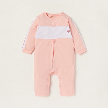 Giggles Round Neck Sleepsuit with Long Sleeves and Button Closure