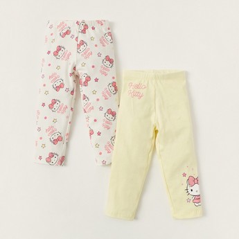 Sanrio Hello Kitty Print Leggings with Elasticated Waist - Set of 2