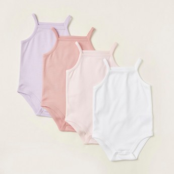 Juniors Solid Sleeveless Bodysuit - Set of 4