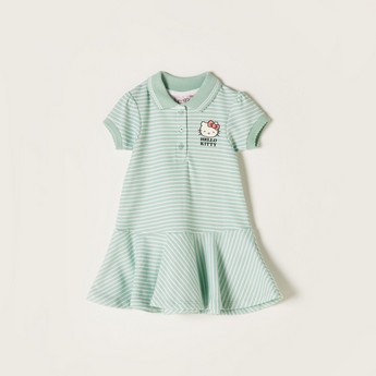 Sanrio Hello Kitty Print Polo Dress with Short Sleeves