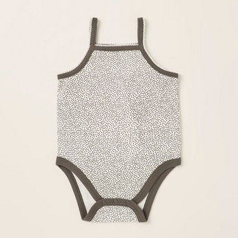 Juniors All-Over Printed Bodysuit with Snap Closure