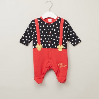 Disney Minnie Mouse Print Sleepsuit with Long Sleeves