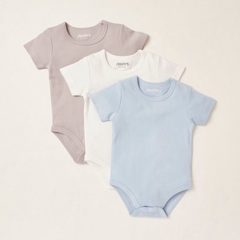 Juniors Solid Bodysuit with Short Sleeves - Set of 3