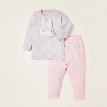 Juniors Solid T-shirt and Pyjama Set