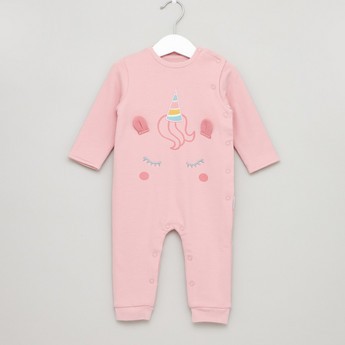 Giggles Printed Open Feet Sleepsuit with Long Sleeves