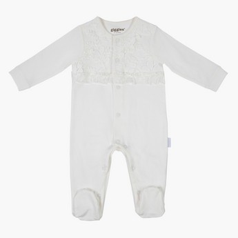 Giggles Textured Closed Feet Sleepsuit with Long Sleeves